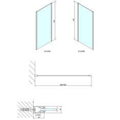 POLYSAN EASY LINE bočná stena 900mm, sklo BRICK EL3338 - Polysan