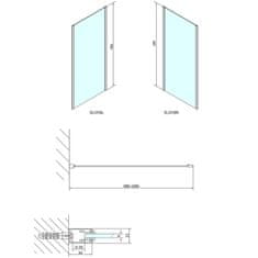 POLYSAN EASY LINE bočná stena 1000mm, sklo BRICK EL3438 - Polysan