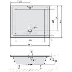 SAPHO DEEP hlboká sprchová vanička, obdĺžnik 110x90x26cm, biela 72363 - Sapho