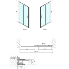 SAPHO EASY LINE sprchové dvere 1200mm, číre sklo EL1215 - Sapho