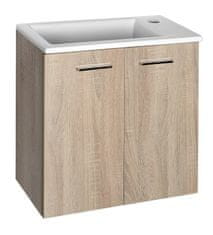 AQUALINE ZOJA/KERAMIA FRESH umývadlová skrinka 49x50x24, 5cm, dub platin 51047DP - Aqualine