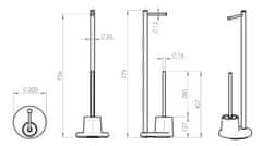 AQUALINE Stojan s držiakom na toaletný papier a WC štetkou, biela MM32 - Aqualine