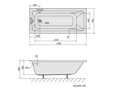 POLYSAN NOEMI obdĺžniková vaňa 170x70x39cm, biela 71708 - Polysan