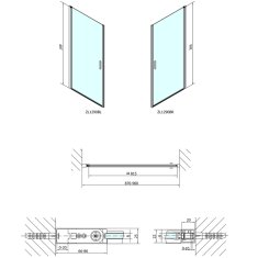 SAPHO ZOOM LINE BLACK sprchové dvere 900mm, číre sklo ZL1290B - Sapho