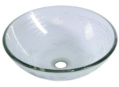 SAPHO RIPPLE sklenené umývadlo priemer 42 cm, číra s motívom 2501-18 - Sapho