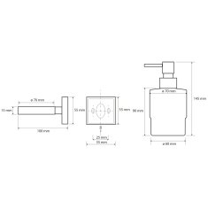 SAPHO X-SQUARE dávkovač mydla MINI 200ml, chróm (132109102) XQ101 - Sapho