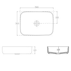 ISVEA INFINITY RECTANGLE keramické umývadlo na dosku, 50x36 cm, biela 10NF65050 - Isvea