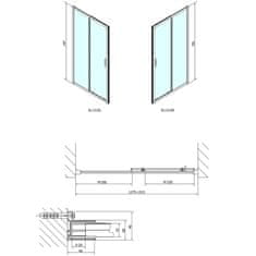 SAPHO EASY LINE sprchové dvere 1300mm, číre sklo EL1315 - Sapho