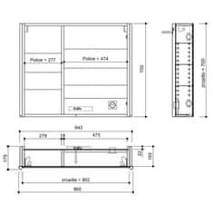 SAPHO ALIX galerka s LED osvetlením 86x70x17, 5cm, biela AX186-0030 - Sapho