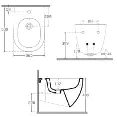 ISVEA INFINITY bidet závesný, 36,5x53cm, biela 10NF41001 - Isvea