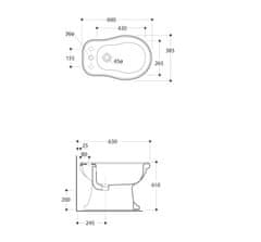 SAPHO RETRO bidet 38,5x41x60cm 102001 - Sapho