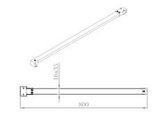 SAPHO Doplnková vzpera k MSBR1, 800 mm, chróm MSBR4 - Sapho