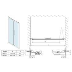 SAPHO LUCIS LINE skladacie sprchové dvere 900mm, číre sklo DL2815 - Sapho