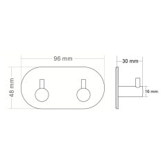 SAPHO Samolepiaci dvojháčik, okrúhly, brúsená nerez 32202 - Sapho