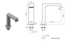 SAPHO Výtoková hubica na okraj vane, šírka 43mm, kaskáda, chróm B02 - Sapho