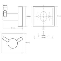 SAPHO X-SQUARE dvojháčik, chróm (132106032) XQ201 - Sapho