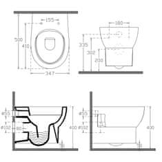 ISVEA ABSOLUTE závesná WC misa, Rimless, 50x35 cm, biela 10AB02002 - Isvea