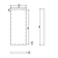 SAPHO AROWANA zrkadlo v ráme 350x900mm, čierna mat AWB3590 - Sapho