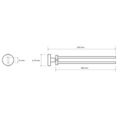 SAPHO X-ROUND dvojitý držiak uterákov otočný 420mm, chróm (104204191) XR405 - Sapho