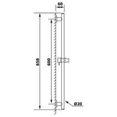 SAPHO DANIELA posuvný držiak sprchy, 600mm, chróm 1202-06 - Sapho