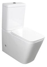 SAPHO PORTO RIMLESS WC kombi, spodný/zadný odpad, biela PC102WR - Sapho