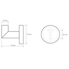 SAPHO X-ROUND háčik, chróm (104206022) XR208 - Sapho