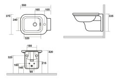 SAPHO WALDORF bidet závesný 37x33, 5x55cm 4125K1 - Sapho