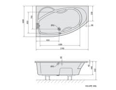 POLYSAN MAMBA L asymetrická vaňa 170x100x44cm, biela 76111 - Polysan