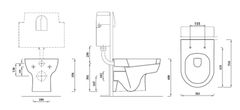 AQUALINE MODIS závesná WC misa, 36x52 cm, biela MD001 - Aqualine