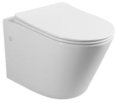SAPHO PACO závesná WC misa, Rimless, 36x53 cm, biela PZ1012WR - Sapho