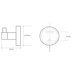 SAPHO X-ROUND E háčik, chróm (104106022) XR205 - Sapho