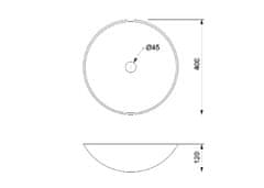 SAPHO BLOK 1 kamenné umývadlo priemer 40cm, matný tmavý kameň 2401-02 - Sapho