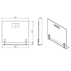 SAPHO WEGA zrkadlo 900x800mm, s policou, čierna mat 60092-9B - Sapho