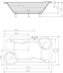 POLYSAN DUO obdĺžniková vaňa 200x120x45cm, biela 16111 - Polysan