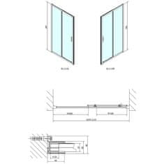 SAPHO EASY LINE sprchové dvere 1100mm, číre sklo EL1115 - Sapho