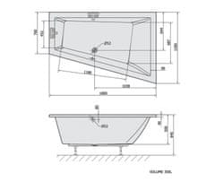 SAPHO TRIANGL R asymetrická vaňa 180x120x50cm, biela 20611 - Sapho