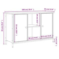 Vidaxl TV skrinka dub sonoma 100x35x65 cm kompozitné drevo