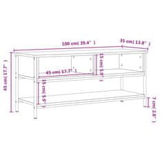 Vidaxl TV skrinka sivý dub sonoma 100x35x45 cm kompozitné drevo