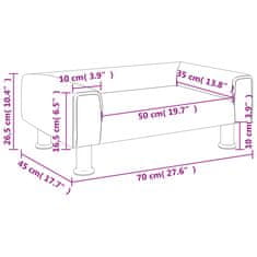 Vidaxl Detská pohovka bledosivá 70x45x26,5 zamat