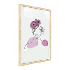 Allboards Allboards,Magnetický obraz- portrét ženy růžový č.2 60x40cm v přírodním dřevěném rámu, TM64D_00070