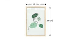 Allboards Allboards,Magnetický obraz- portrét ženy zelený č.2 60x40cm v přírodním dřevěném rámu, TM64D_00067