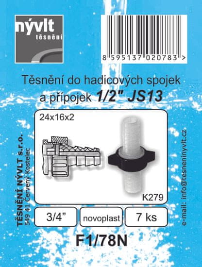 Tesnenie hadíc. prípojok a spojok 3/4" 24x16x2mm F1/78N (7ks)