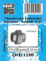 TĚSNĚNÍ NÝVLT s.r.o. Gumové tesnenie 3/8" 27x19 mm pre vodovodné potrubie hollander. CH1/119D (10ks)