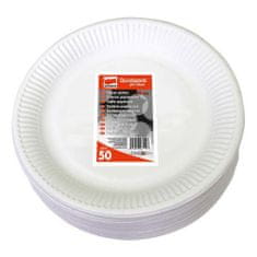 STREFA Papierový tanier biely priemer 23 cm na jedno použitie ( 50 kusov)