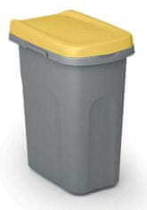 STREFA Kôš na triedený odpad HOME ECO SYSTEM, plastový, 25 l, sivo-žltý