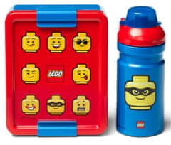 LEGO Box desiatový 20x17, 3x7, 1cm + fľaša 390ml, PP + silikón ICONIC CLASSIC sada 2diel.