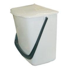 STREFA Plastový odpadkový kôš na kuchynské skrinky, 8 l, biely