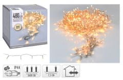Pollin Osvetlenie vianočné 36m 480LED teplá BÍ, TRA drôt