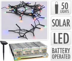 STREFA Solárne vianočné osvetlenie 2 m, 50LED, teplá biela, zelený drôt