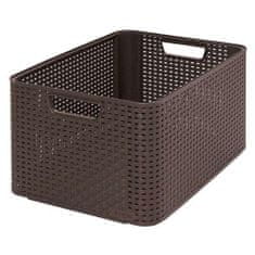 STREFA RATTAN hnedý plastový kôš 43,6x33x23cm (D)